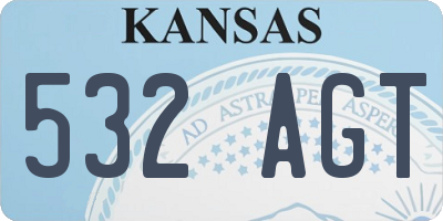 KS license plate 532AGT