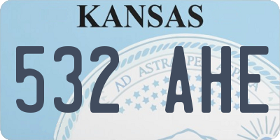 KS license plate 532AHE