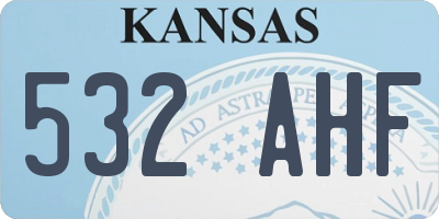 KS license plate 532AHF