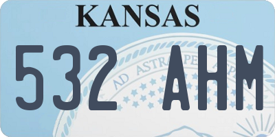 KS license plate 532AHM