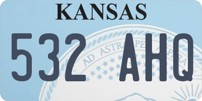 KS license plate 532AHQ