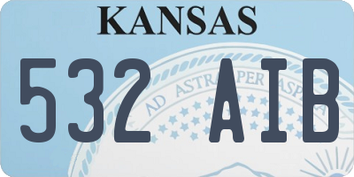 KS license plate 532AIB