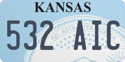 KS license plate 532AIC