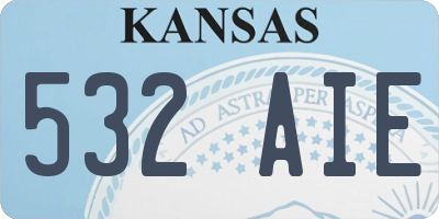 KS license plate 532AIE