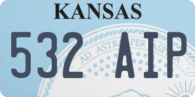 KS license plate 532AIP