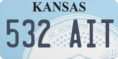 KS license plate 532AIT