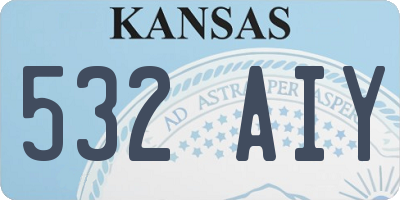 KS license plate 532AIY