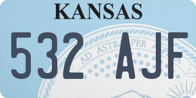 KS license plate 532AJF