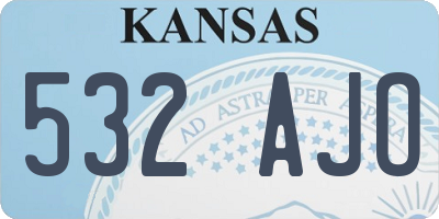 KS license plate 532AJO