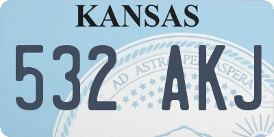 KS license plate 532AKJ