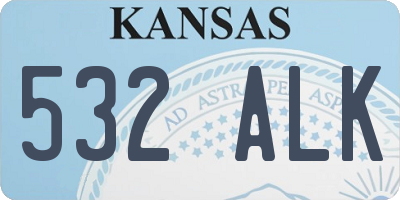 KS license plate 532ALK