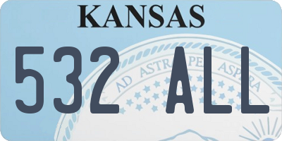 KS license plate 532ALL