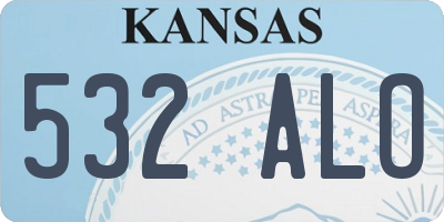 KS license plate 532ALO