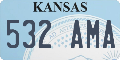 KS license plate 532AMA