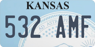 KS license plate 532AMF