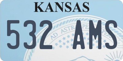 KS license plate 532AMS