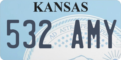 KS license plate 532AMY