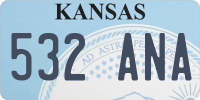 KS license plate 532ANA