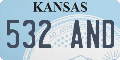 KS license plate 532AND