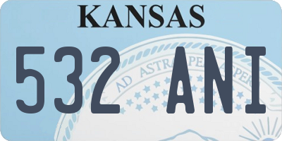 KS license plate 532ANI