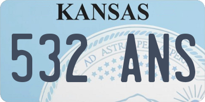 KS license plate 532ANS