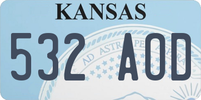 KS license plate 532AOD