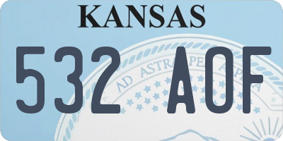 KS license plate 532AOF