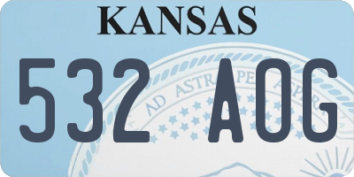KS license plate 532AOG