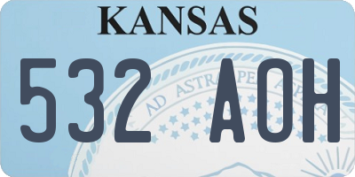 KS license plate 532AOH