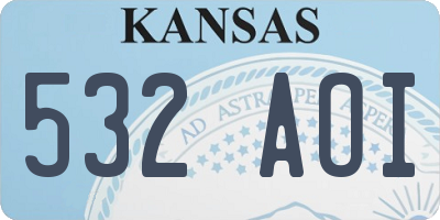 KS license plate 532AOI