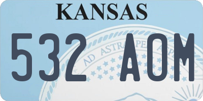 KS license plate 532AOM