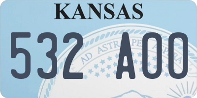 KS license plate 532AOO