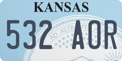 KS license plate 532AOR