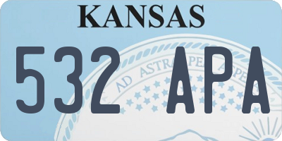 KS license plate 532APA
