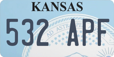KS license plate 532APF