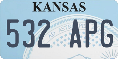 KS license plate 532APG