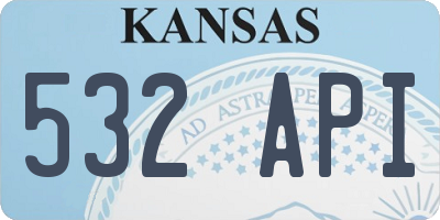 KS license plate 532API