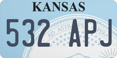 KS license plate 532APJ