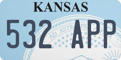 KS license plate 532APP