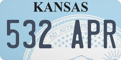 KS license plate 532APR