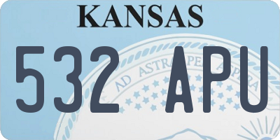 KS license plate 532APU