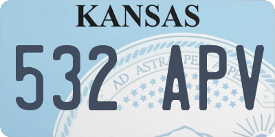 KS license plate 532APV