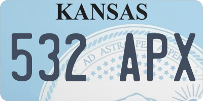 KS license plate 532APX
