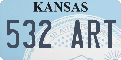 KS license plate 532ART
