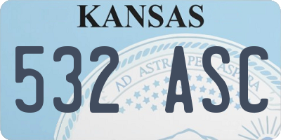 KS license plate 532ASC