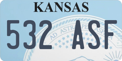 KS license plate 532ASF