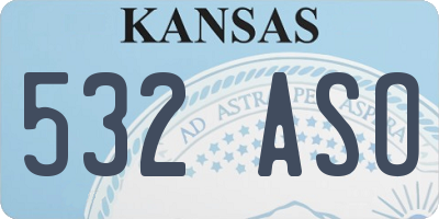 KS license plate 532ASO