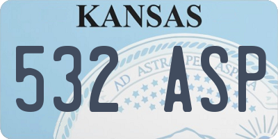 KS license plate 532ASP