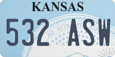 KS license plate 532ASW