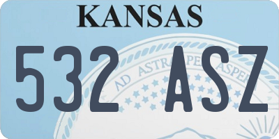 KS license plate 532ASZ